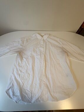 Classic White Unisex Long-Sleeve Button-Up Shirt